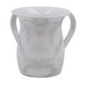 Washing Cup, Stainless Steel, White & Grey Marble