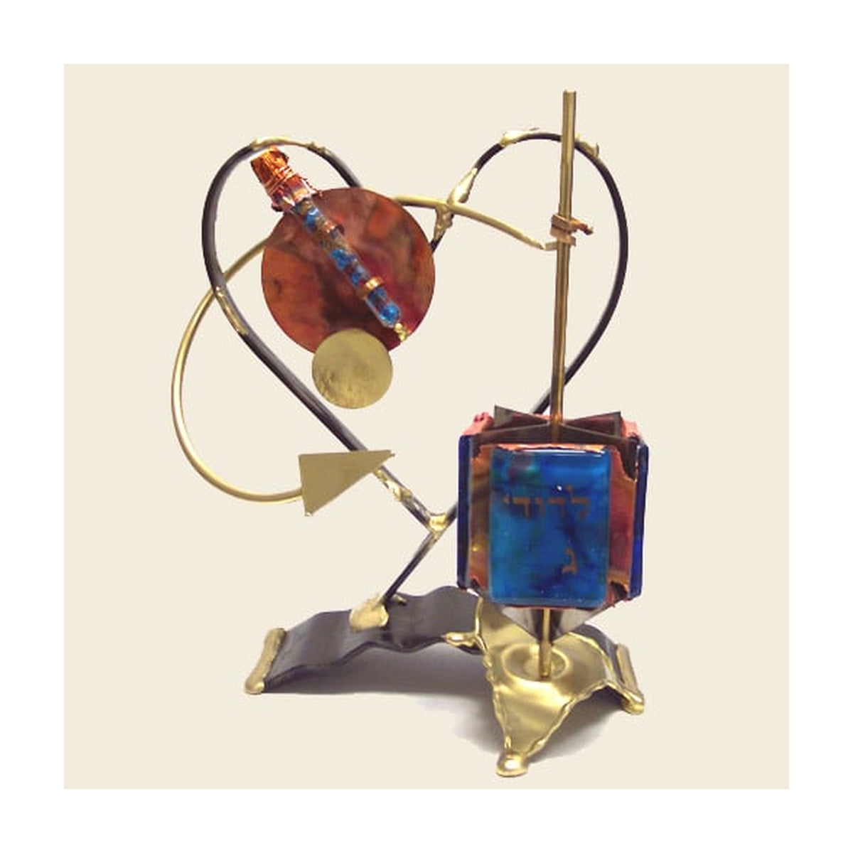 Dreidel with Wedding Glass Shards Holder