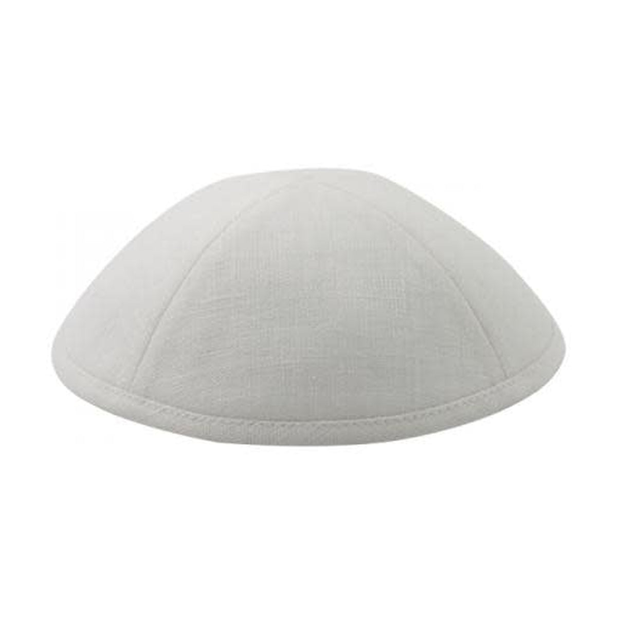 White Premium Linen Kippah, 18cm