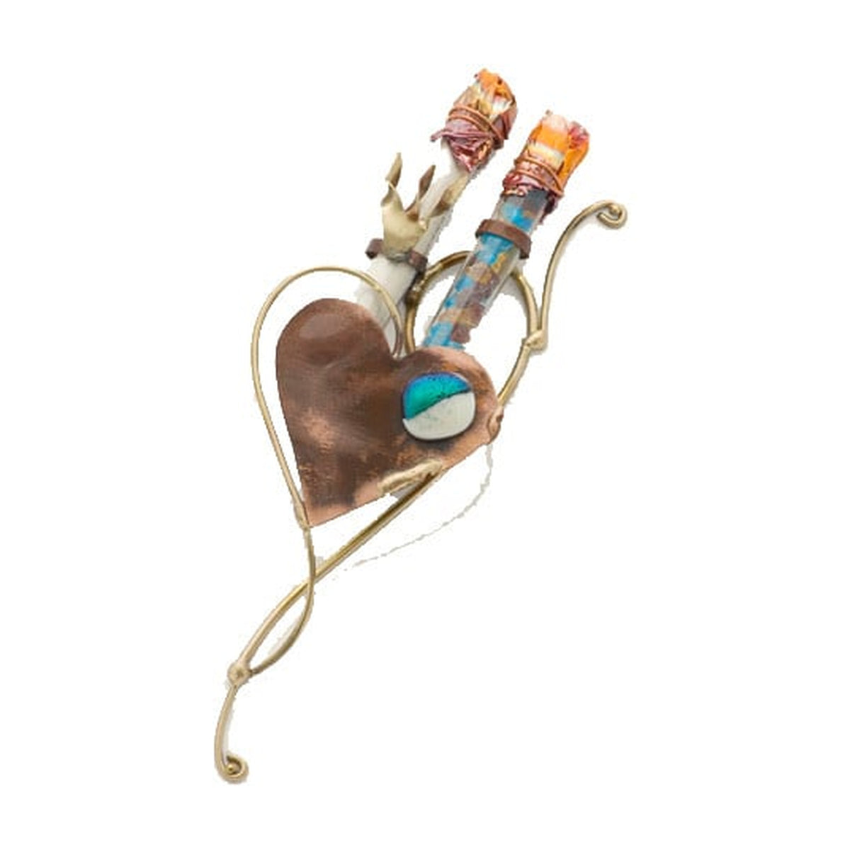 Mezuzah, Mixed Metal Heart
