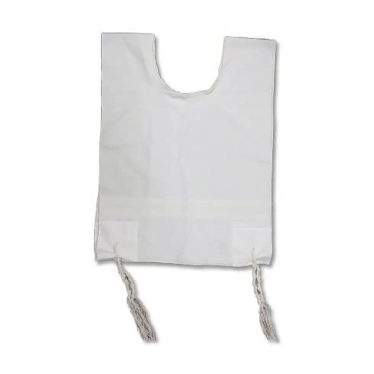 Wool Tzitzit / Arbah Kanfot, White Stripes, Round Neck 26 Sephardi Avodat Yad (Handmade) ThinGauge