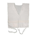 Wool Tzitzit / Arbah Kanfot, White Stripes, V-Neck 18 Ashkenazi Avodat Yad (Handmade) Thin Gauge