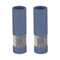 Emanuel Candlesticks Metal Cutout Jerusalem - Blue