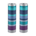 Emanuel Candlesticks - Set of Two - Small - Full Rings - Blue