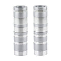 Emanuel Candlesticks - Set of Two - Small - Full Rings - Silver
