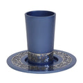 Kiddush Cup with Tray, Laser-Cut Trim