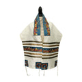 Emanuel Tallit - Cotton and Polyeseter With Silk Embroidery. Jerusalem Design
