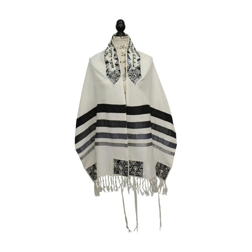 Emanuel Tallit - Shield of (Magen) David - Black / Gray
