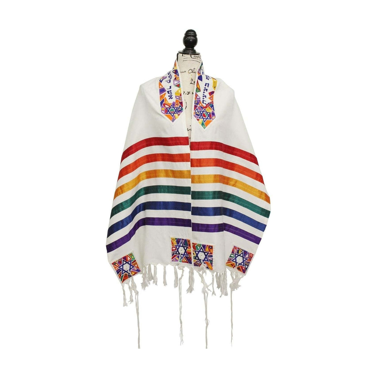 Woven Handmade Tallit Set, Joseph's Coat Multicolour, by Yair Emanuel, 20'' x 75''
