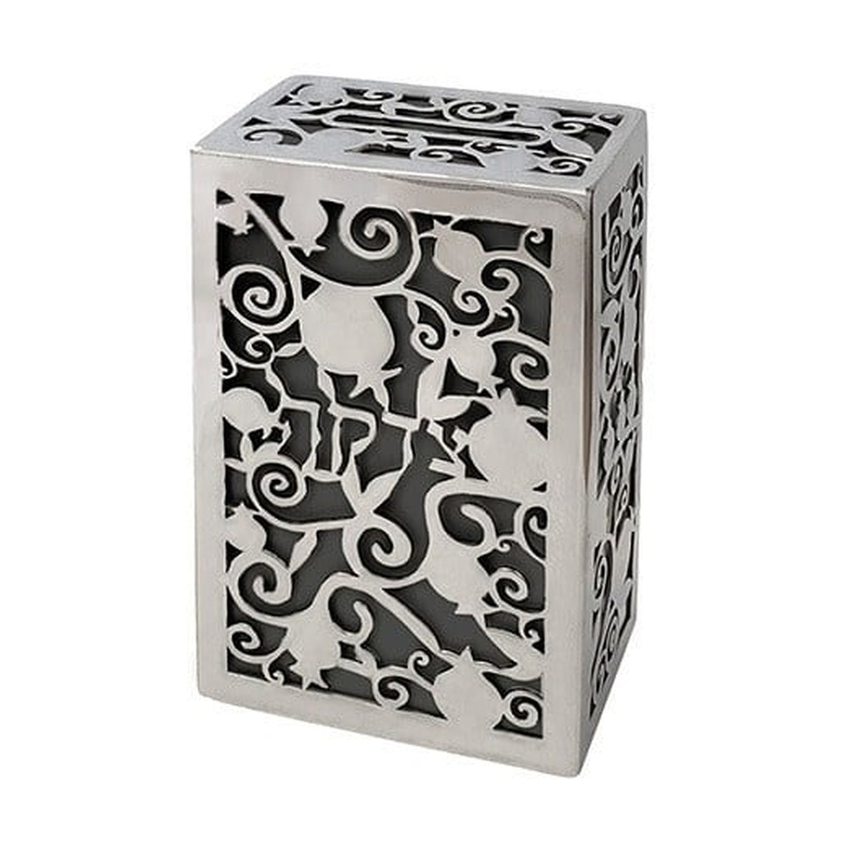 Yair Emanuel Tzedakah Box, Laser-Cut Aluminum, Grey