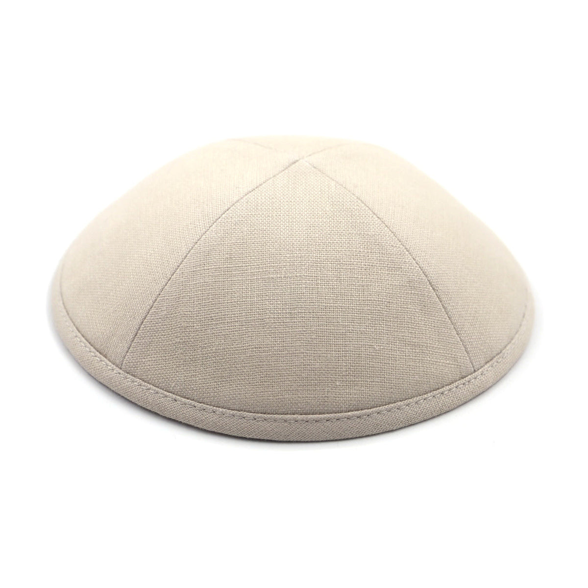 Beige Linen Kippah, 18cm