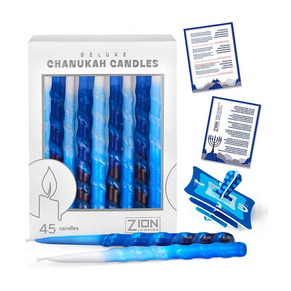 Deluxe Chanukah Candles, Blue Shades