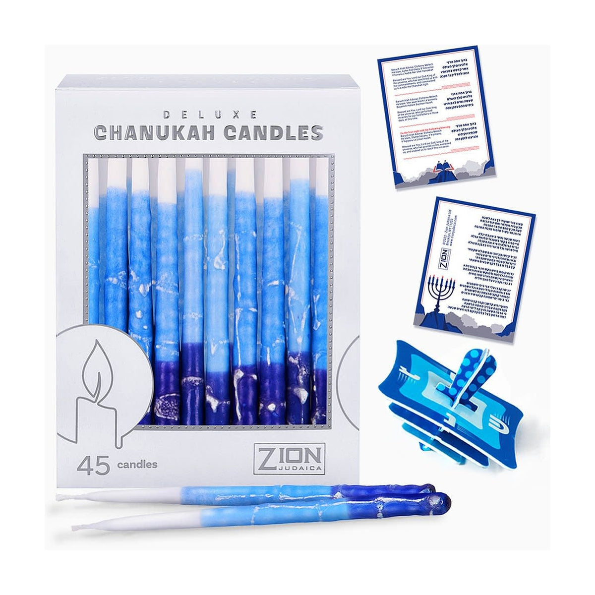 Deluxe Chanukah Candles, Blue Shades