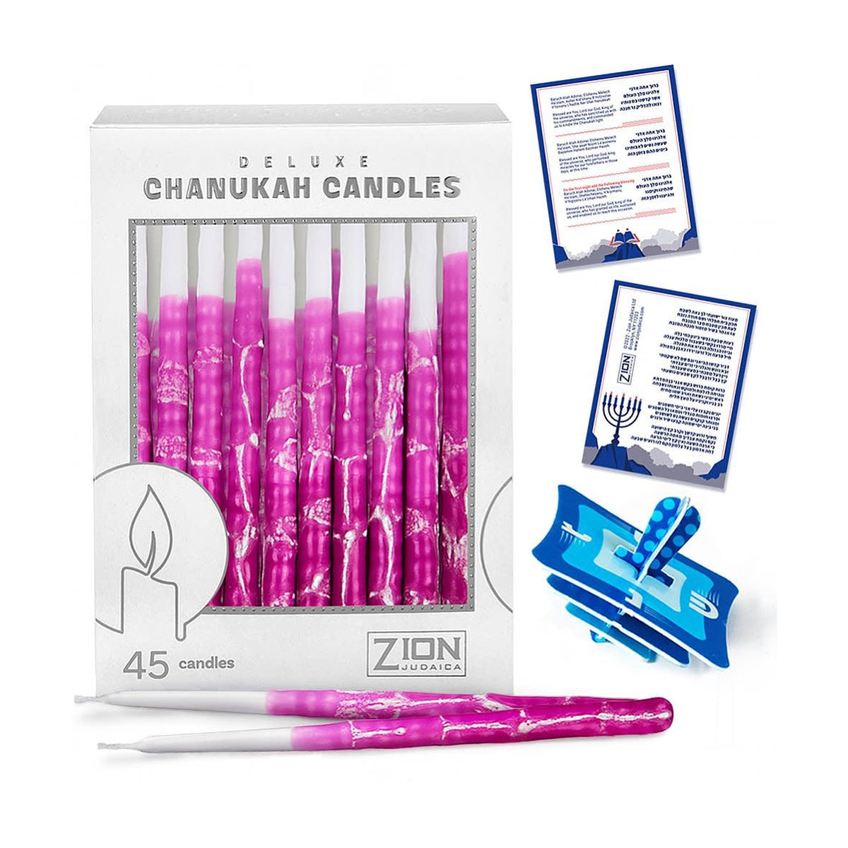Deluxe Chanukah Candles, Pink Shades