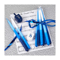 Blue/White Tri-Color Tapered Chanukah Candle